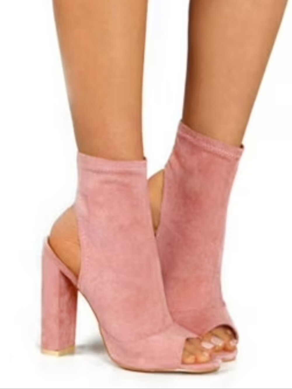 Pink Peep Toe Booties